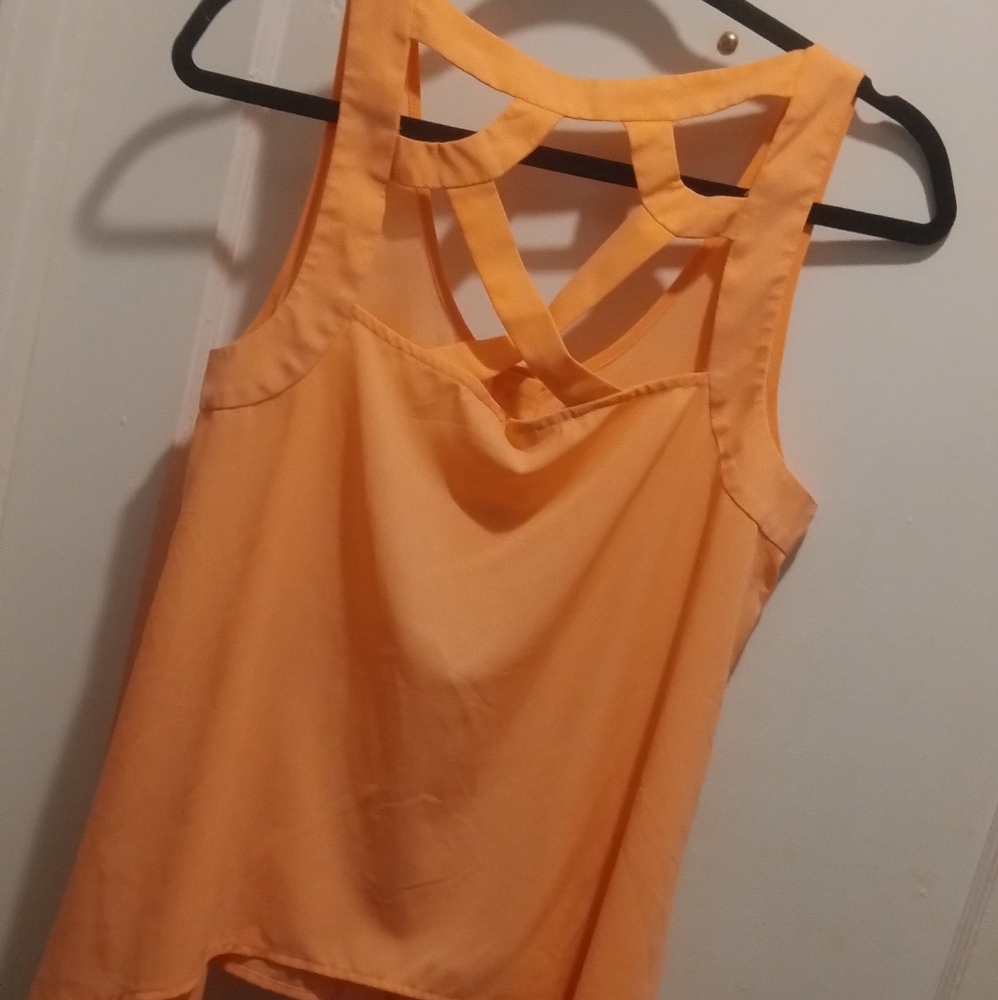 Med coral/ peachy blouse